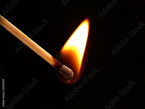 Flame of match photo