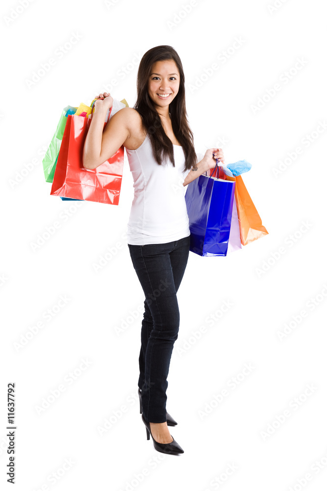 Shopping asian girl