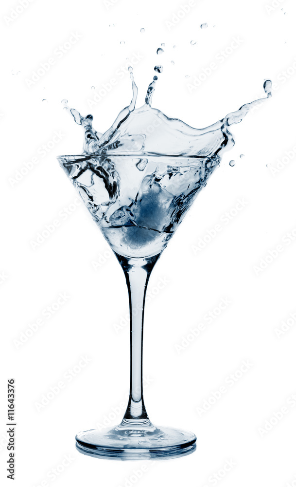 Splashing martini (toned in blue)