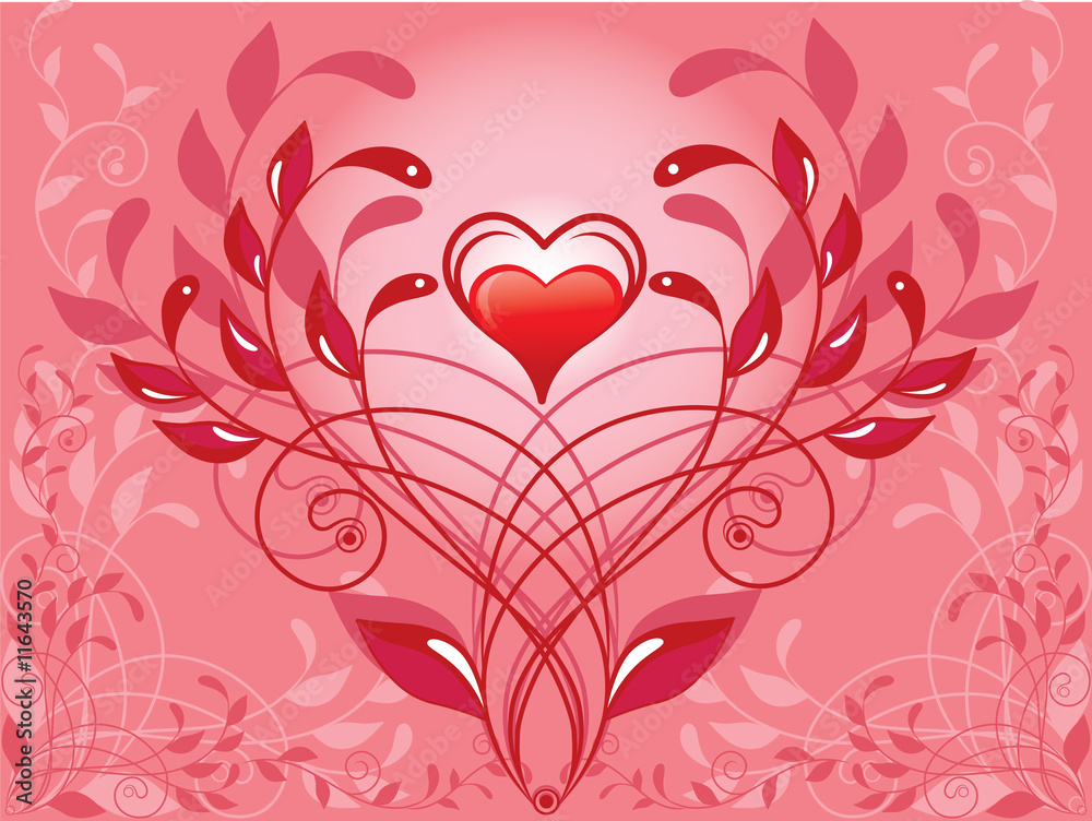 spiral decorative pattern and heart spiral decorative pattern and heart