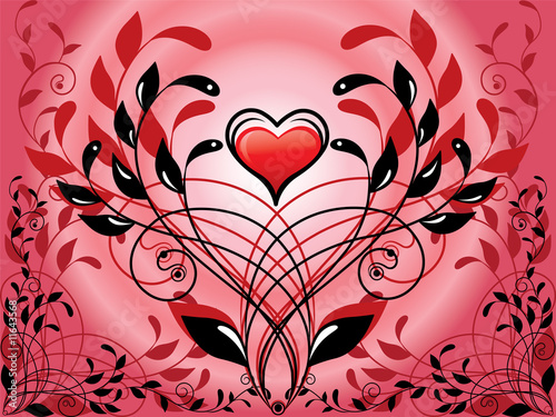 spirial decorative patten and heart photo