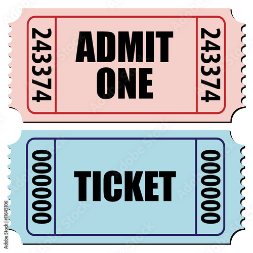 vector illustration of a pair of tickets isolated on white