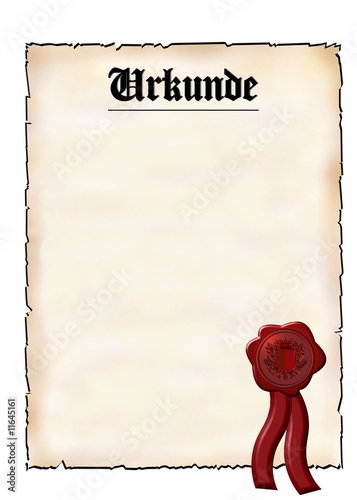 urkunde mit waxsiegel