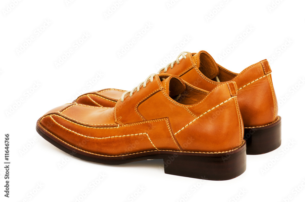 Orange shoes isolated on the white background