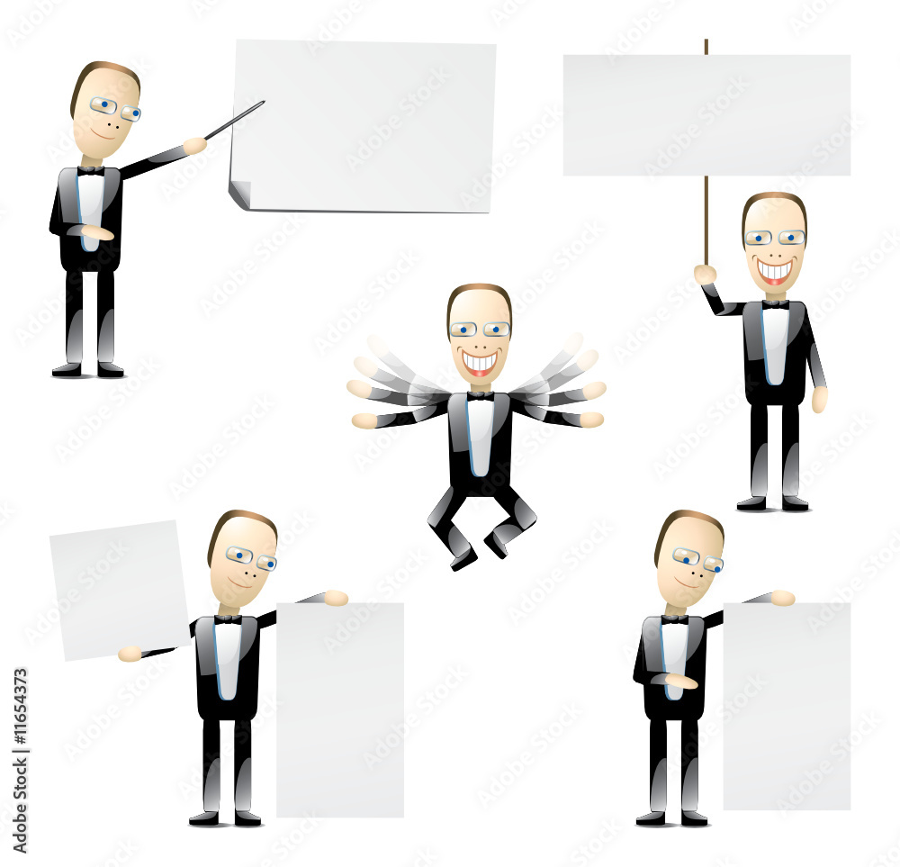 business people with blank cards business people with blank cards