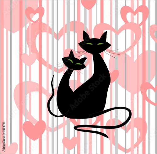 Abstract background with cats