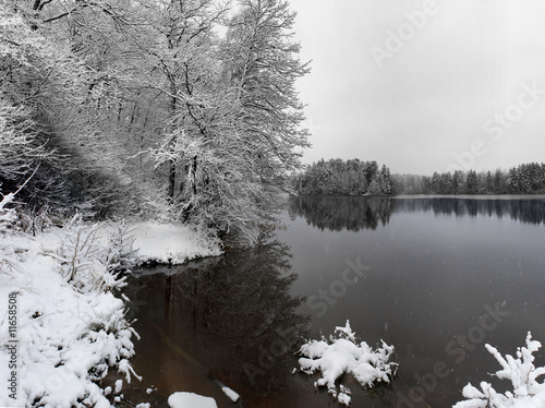 Wood lake and the first snow