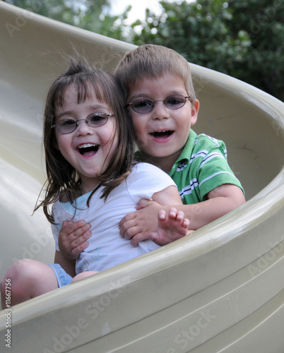 Twins on the slide