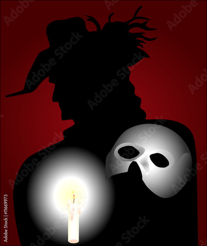 candle and mask photo