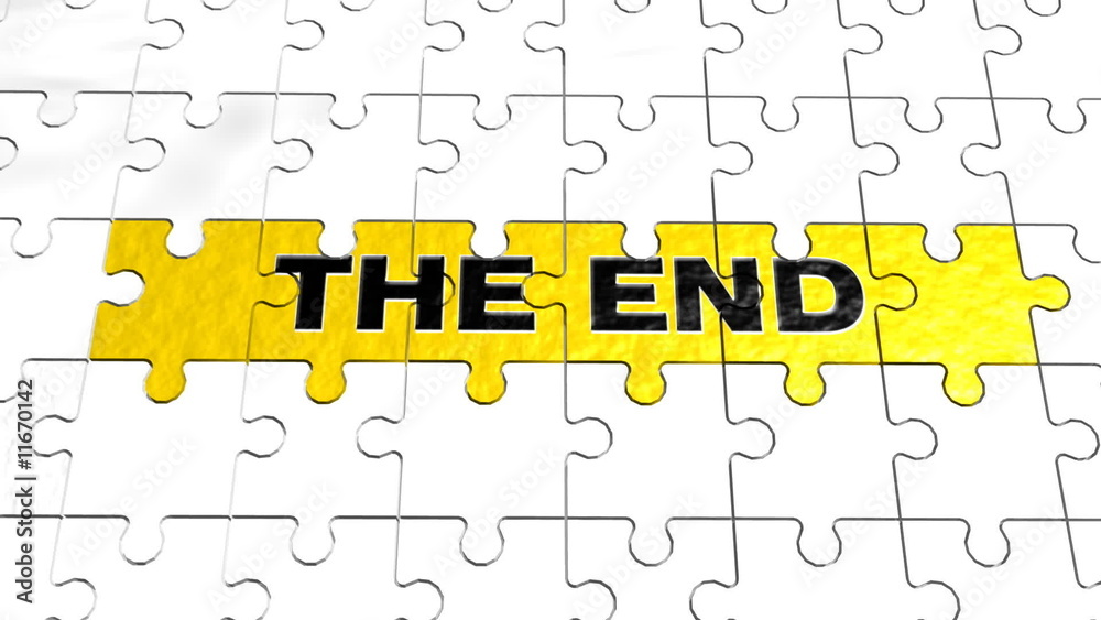 a puzzle shows the word the end a puzzle shows the word the end