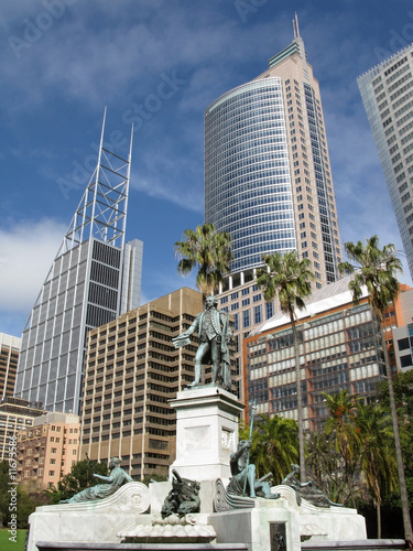 Photography Monument against Sydney's skyscrapers