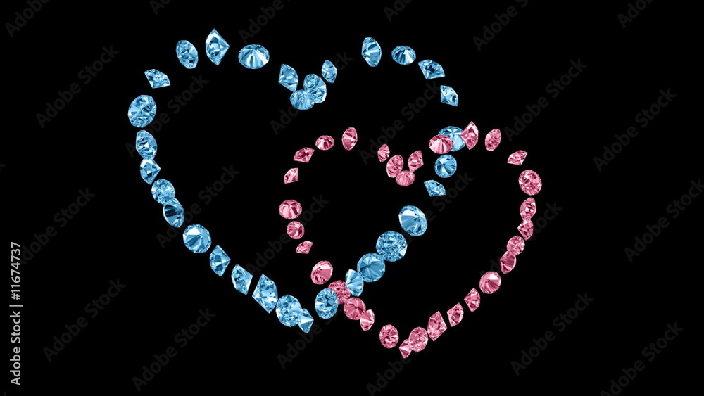 two hearts with rotation diamond include alpha-mask two hearts with rotation diamond include alpha-mask