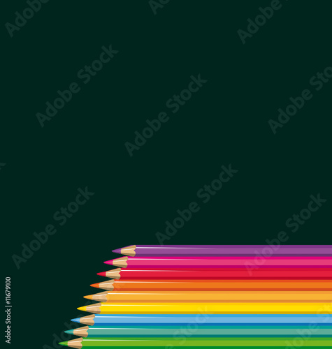 Board and coor pencils pyramid
