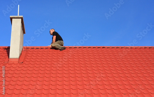 man on the roof
