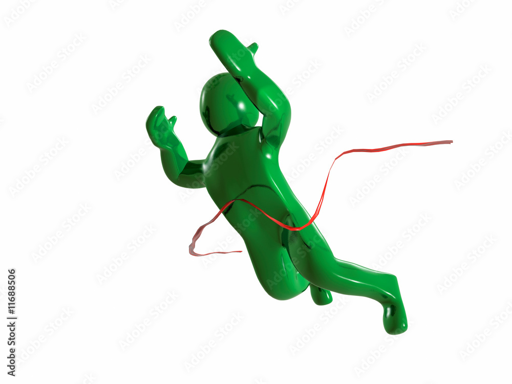 Naklejka premium Blue 3D man, running