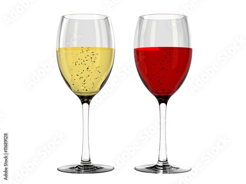 Champagne and wine in glass