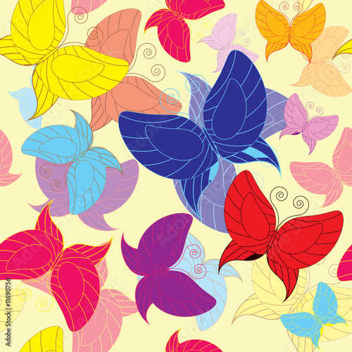 Butterflies Seamless background
