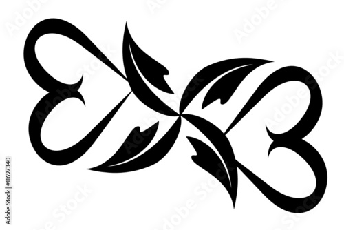 A tribal flower on white