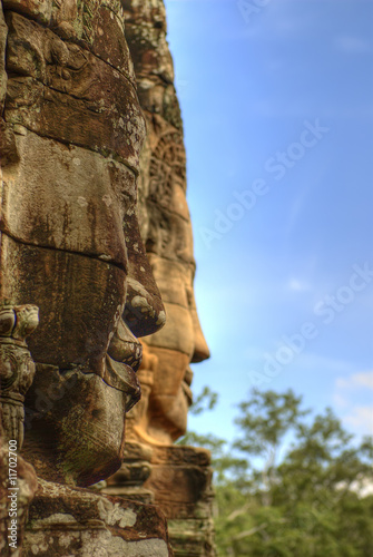 buddha face of a temple in angkor wat