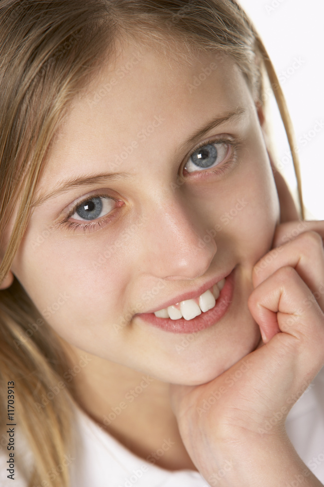 Portrait Of Pre-Teen Girl Smiling Portrait Of Pre-Teen Girl Smiling