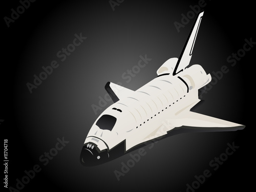 Space Shuttle 3d View in Black Space