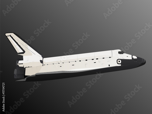 Space Shuttle Profile View in Black Space