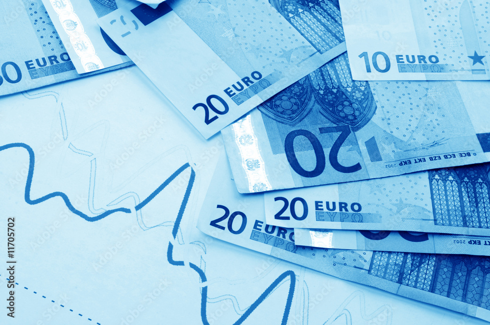 Naklejka premium European currency banknotes