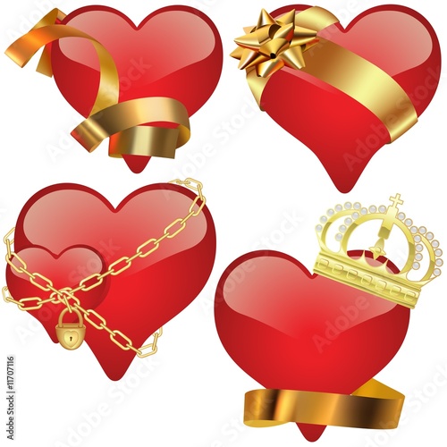 Glass Hearts 3 - hearts set...