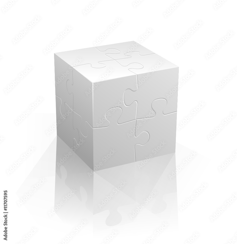 Obraz premium White puzzle cube