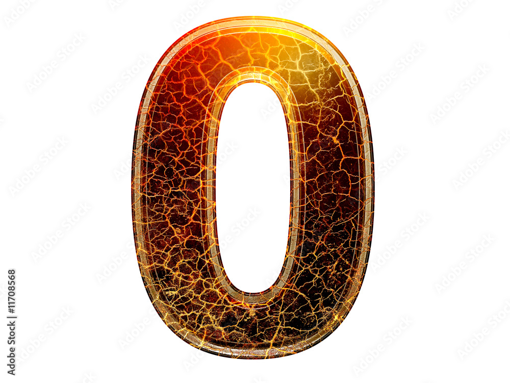3d number with crackled texture 3d number with crackled texture