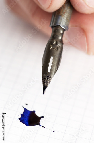 Writing with an ink pen