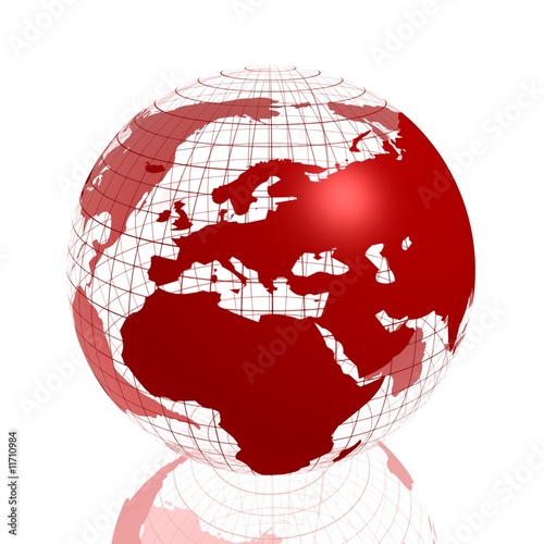 red earth globe