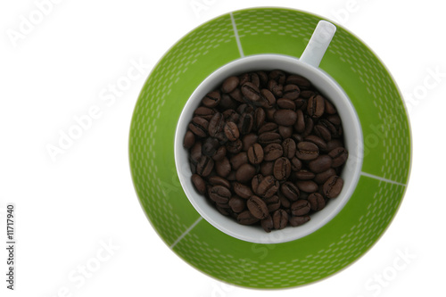 Cup full of coffey beans