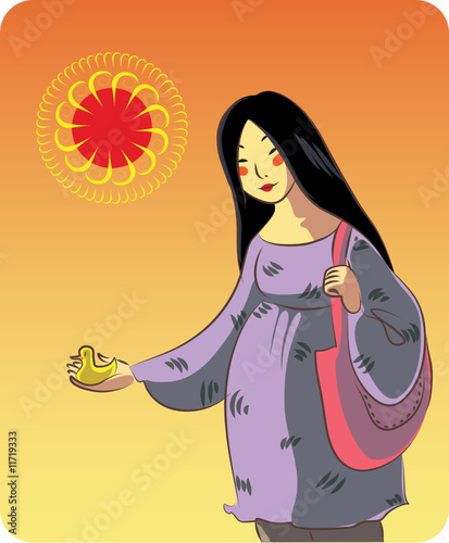 Pregnant asian woman with toy for her future baby