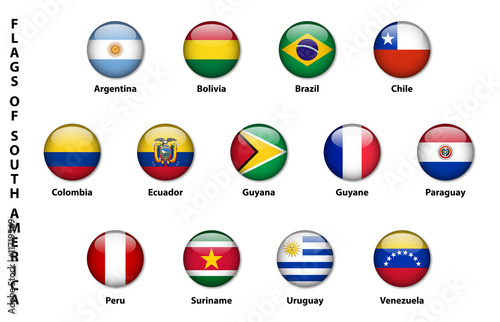 Free Download Flags of South America with text - GFXLoad