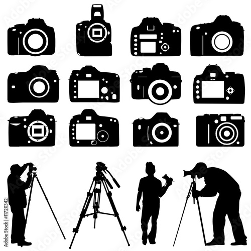 photographers and cameras vector