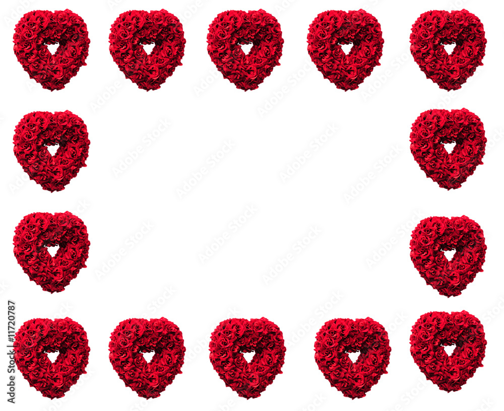 Hearts of roses border Hearts of roses border
