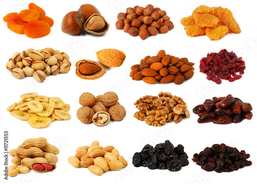 Nuts and dried fruits collection photo