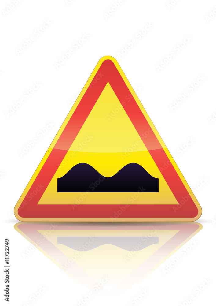 Panneau de danger temporaire dos d'âne (reflet métal) Panneau de danger temporaire dos d'âne (reflet métal)