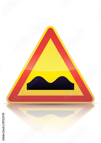 Panneau de danger temporaire dos d'âne (reflet métal)