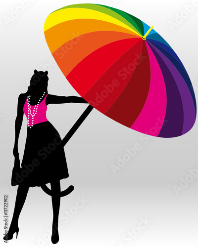 Woman with a large umbrella