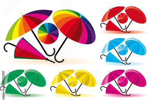 Set of umbrellas