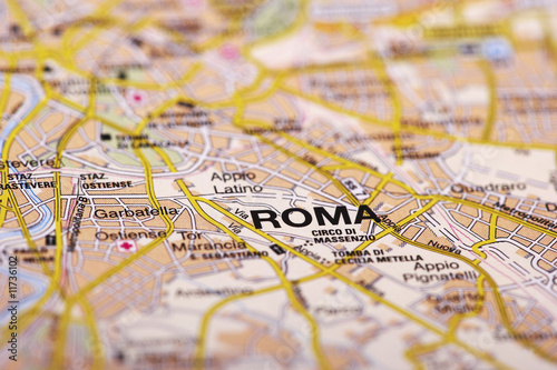 Rome Map Detail; selective focus