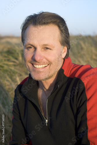 Happy smiling outdoor man.