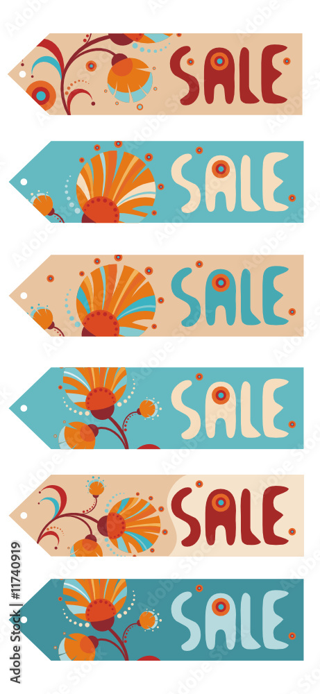 vector set of sale labels
