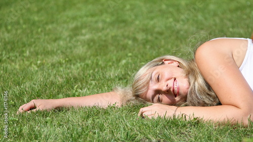 Girl Happy in a Field