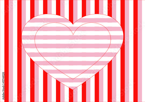 Heart, horizontal and vertical stripes