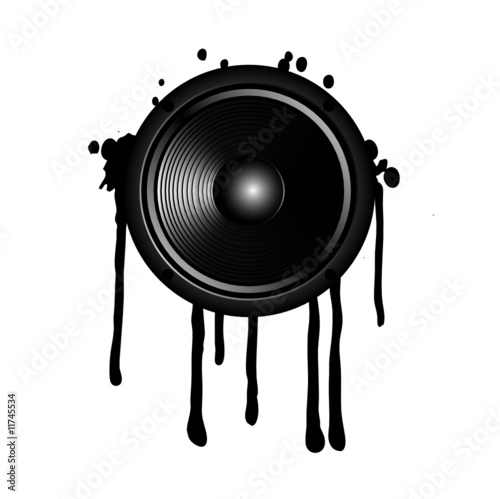 speaker and splash on a white background