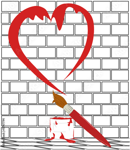 cuore dipinto sul muro