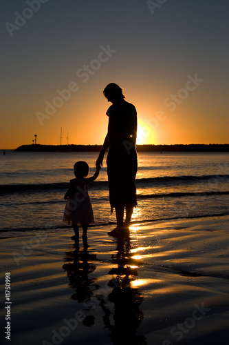 Mother & Daughter Sunset Silhouette 1